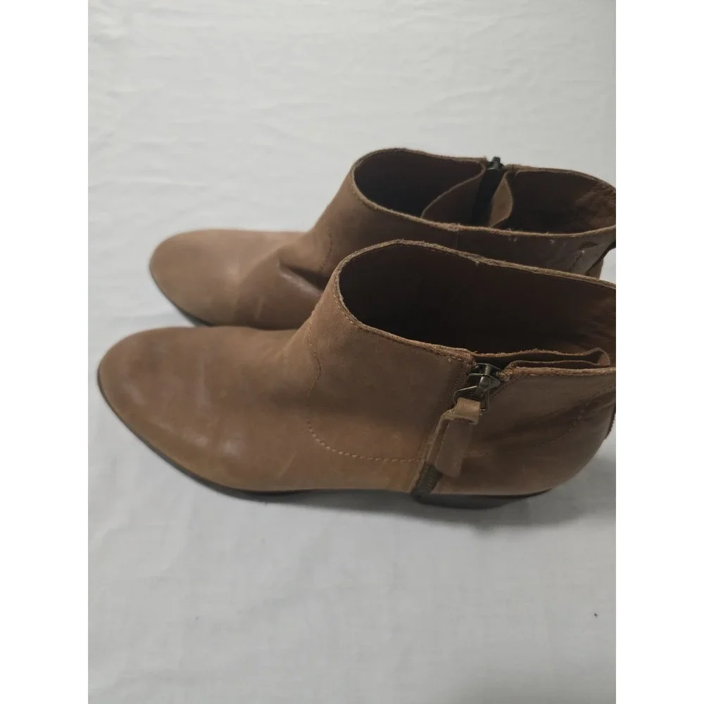 Lucky Brand Womens Size 11M | Basel Brown | Leather Booties Women's Side Zip EUC